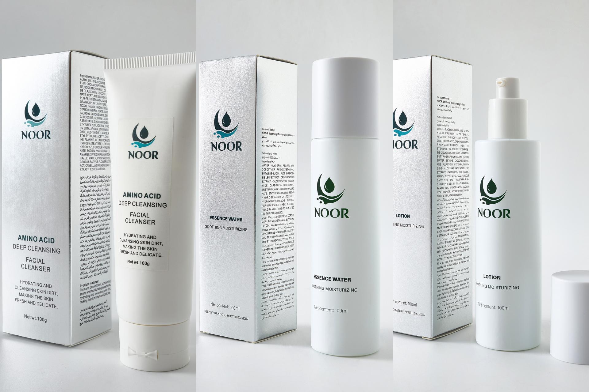 NOOR campaign catalogue featuring the five-step skincare ritual